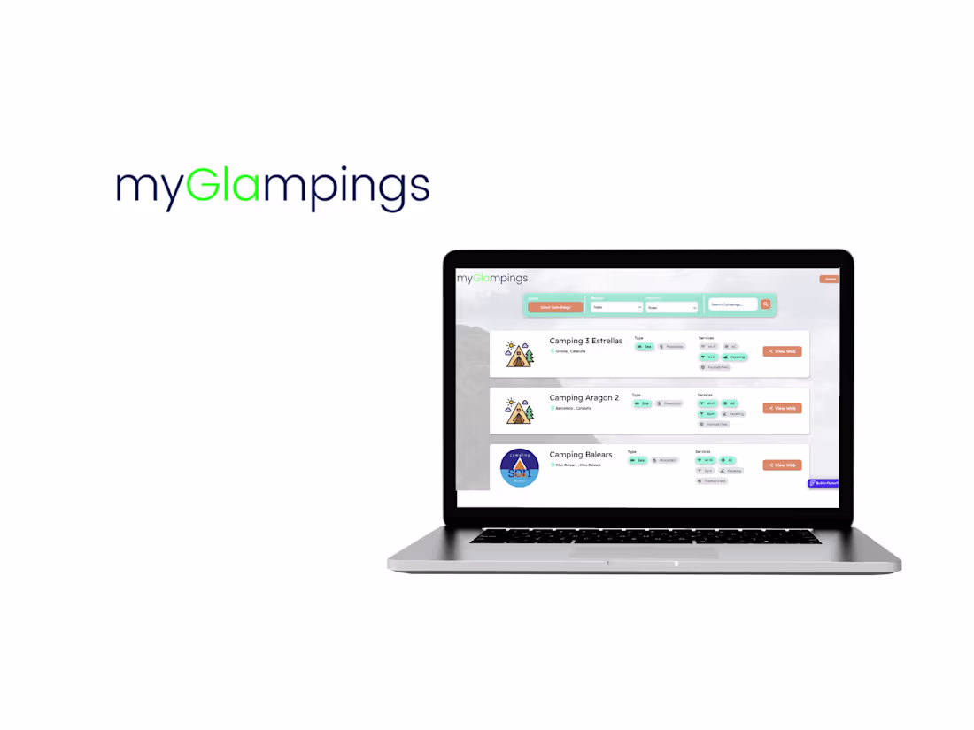 Cover image for MyGlampings – MVP Booking App for Campsites and Glamping