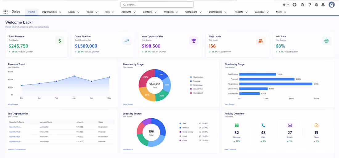 Cover image for Custom Salesforce CRM Implementation & Sales Analytics Dashb...