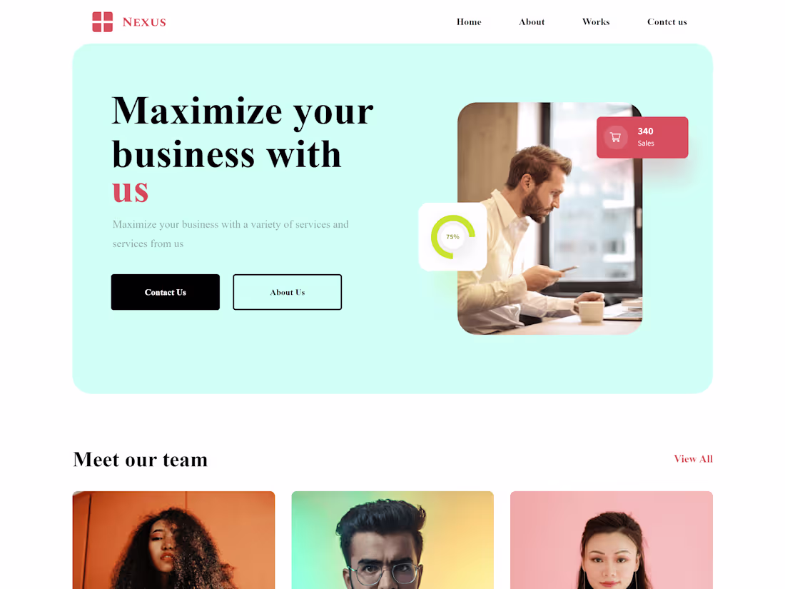 Cover image for Landing page for a business 