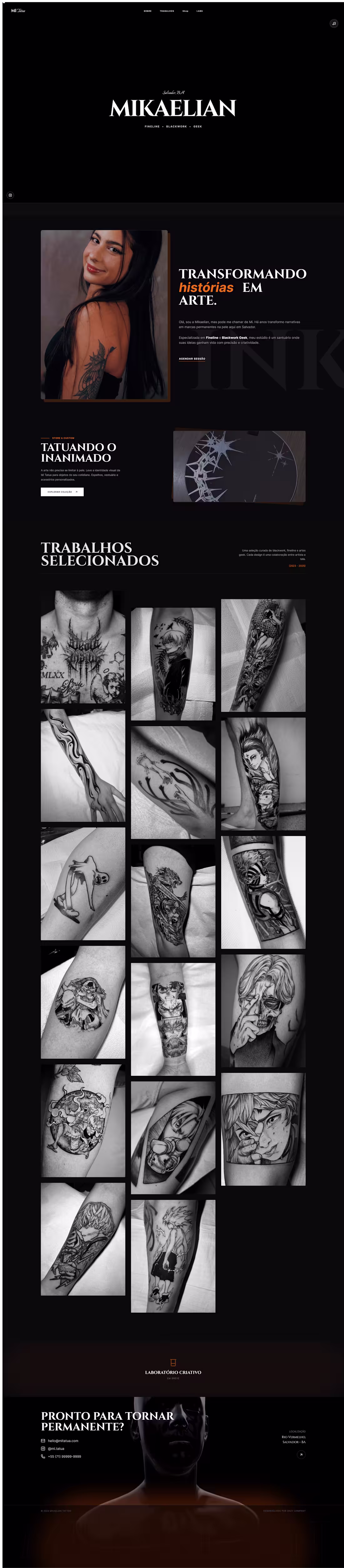 Cover image for Website developed for a tattoo