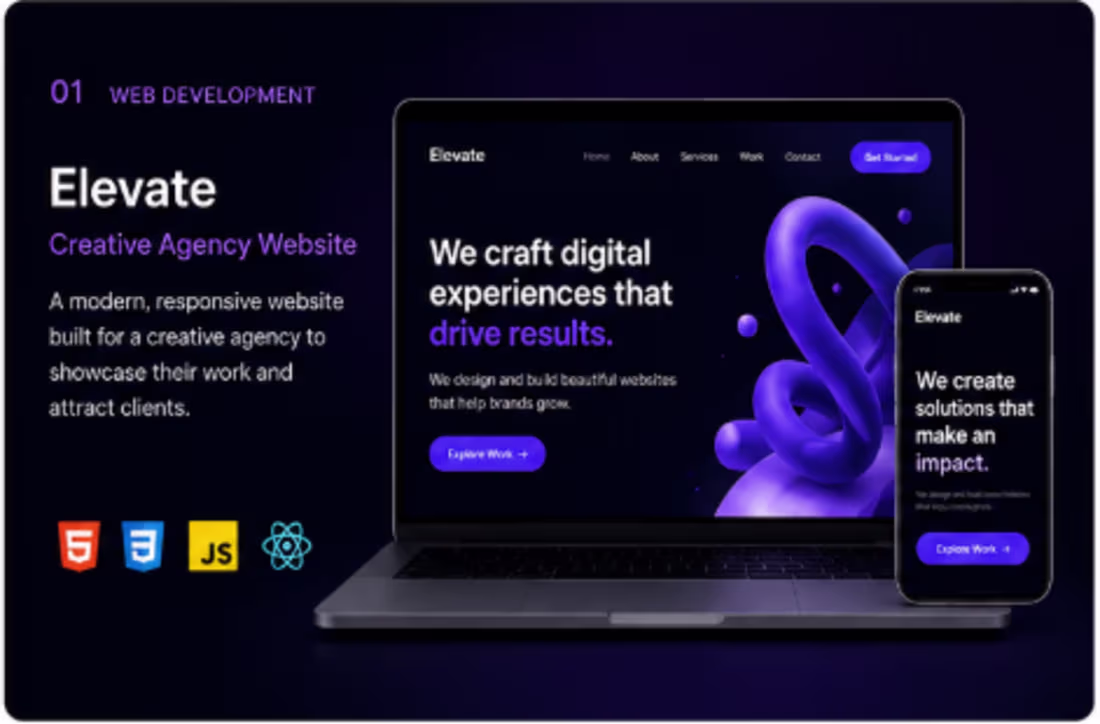 Cover image for Clean & modern creative agency website crafted for brands th...