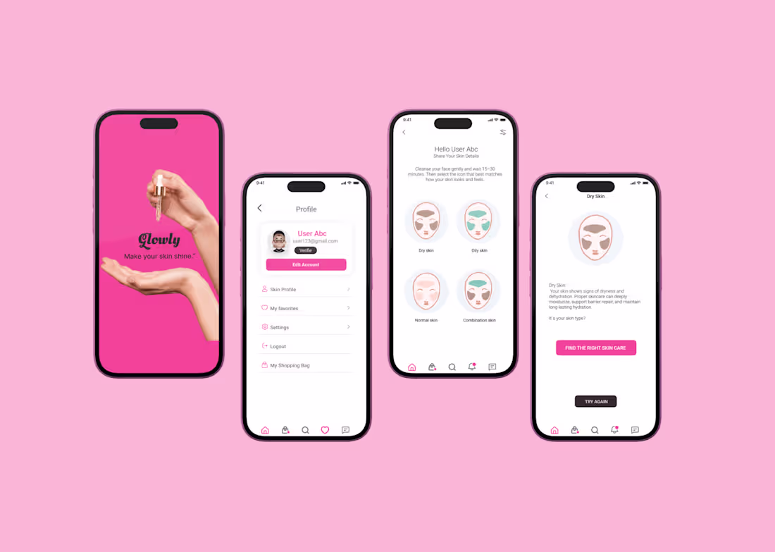 Cover image for Skin Care App
Glowly is a