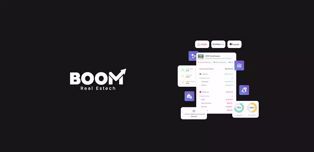 Cover image for UI/UX + Webflow - Boom - STR Property Management Software