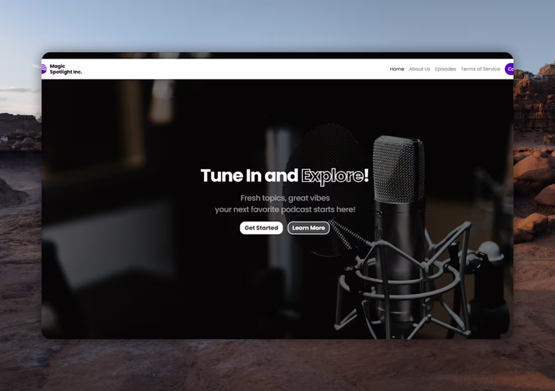 Cover image for Magic Spotlight - Podcast Studio Website Design