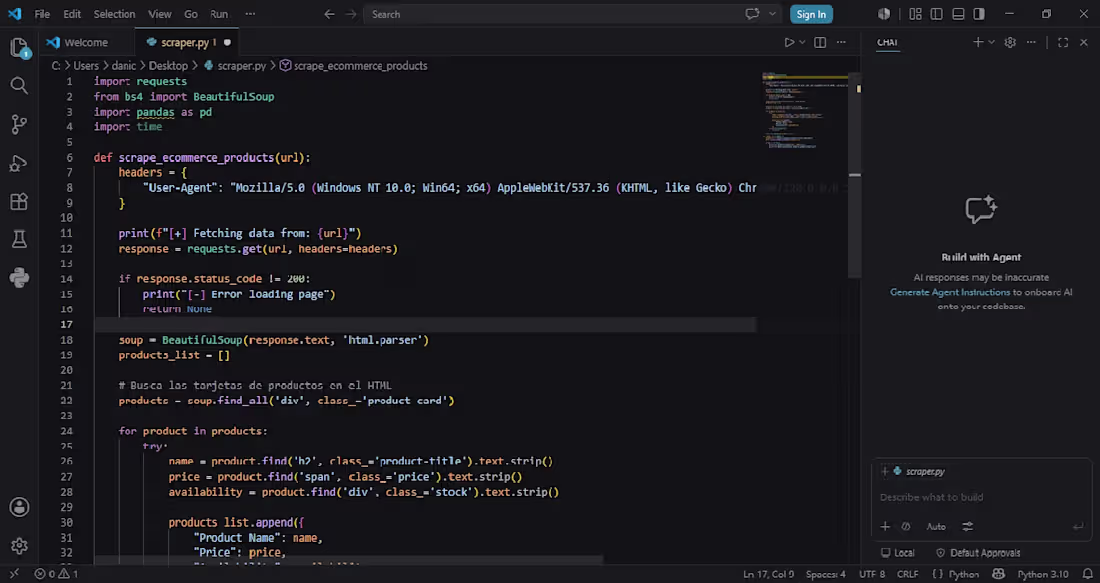 Cover image for Automated E-commerce Web Scraper built