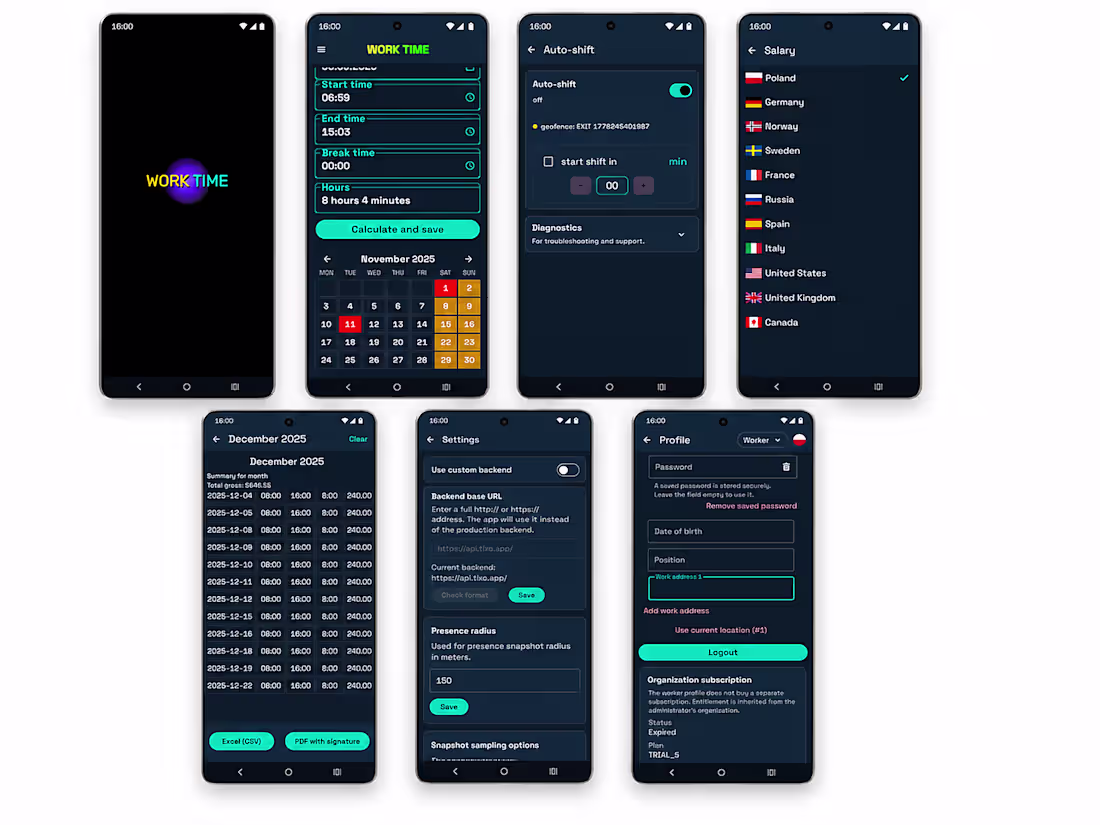 Cover image for WorkTime Calculator - Android Workforce Management App