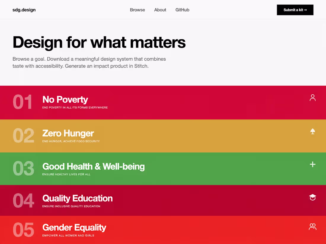 Cover image for SDG.design (https://sdgdesign.netlify.app/) — Design systems