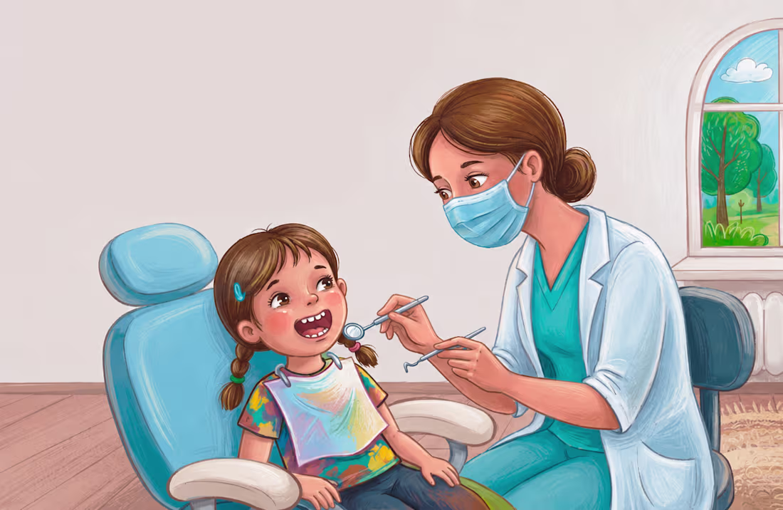 Cover image for Children's Dental Visit Illustration