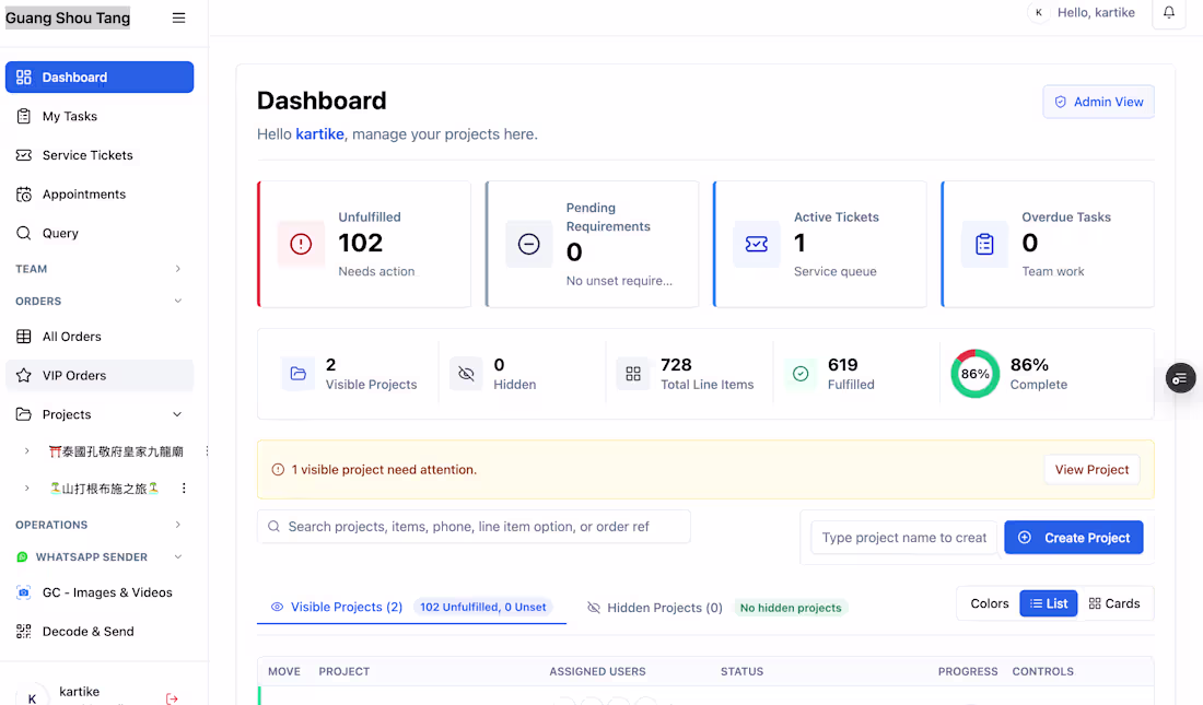 Cover image for Internal dashboard for managing high