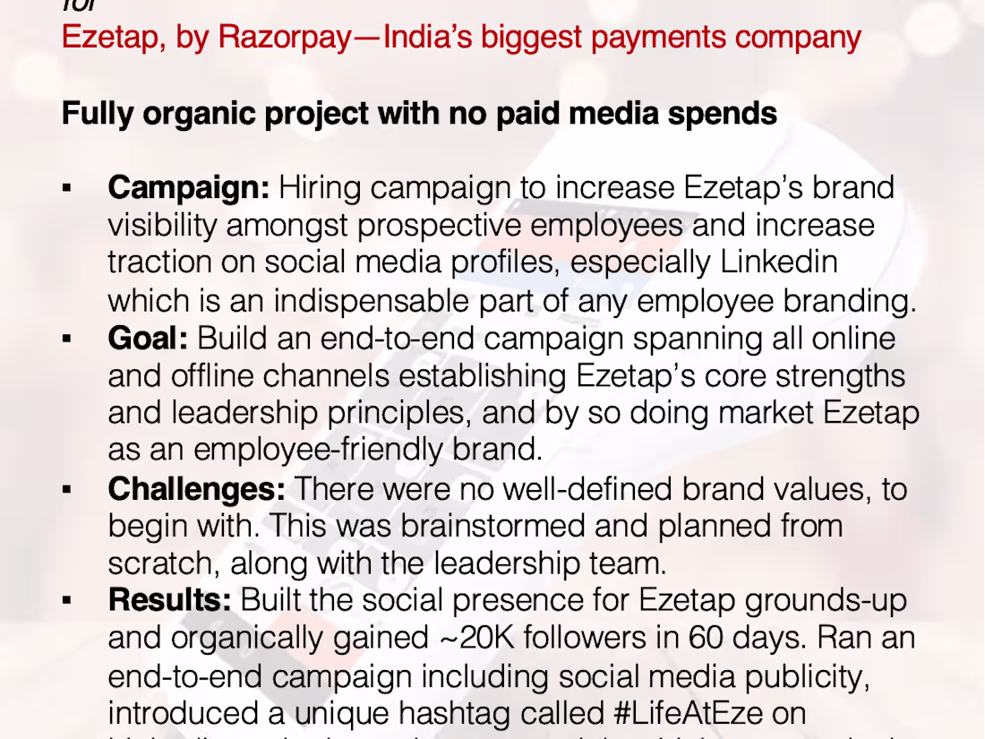 Cover image for BRANDING for Ezetap, by Razorpay—India’s biggest payment company