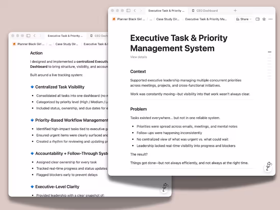 Cover image for Case Study: Executive Task &