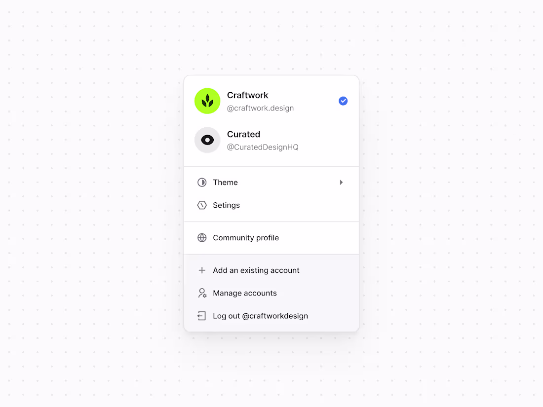 Cover image for Account menu