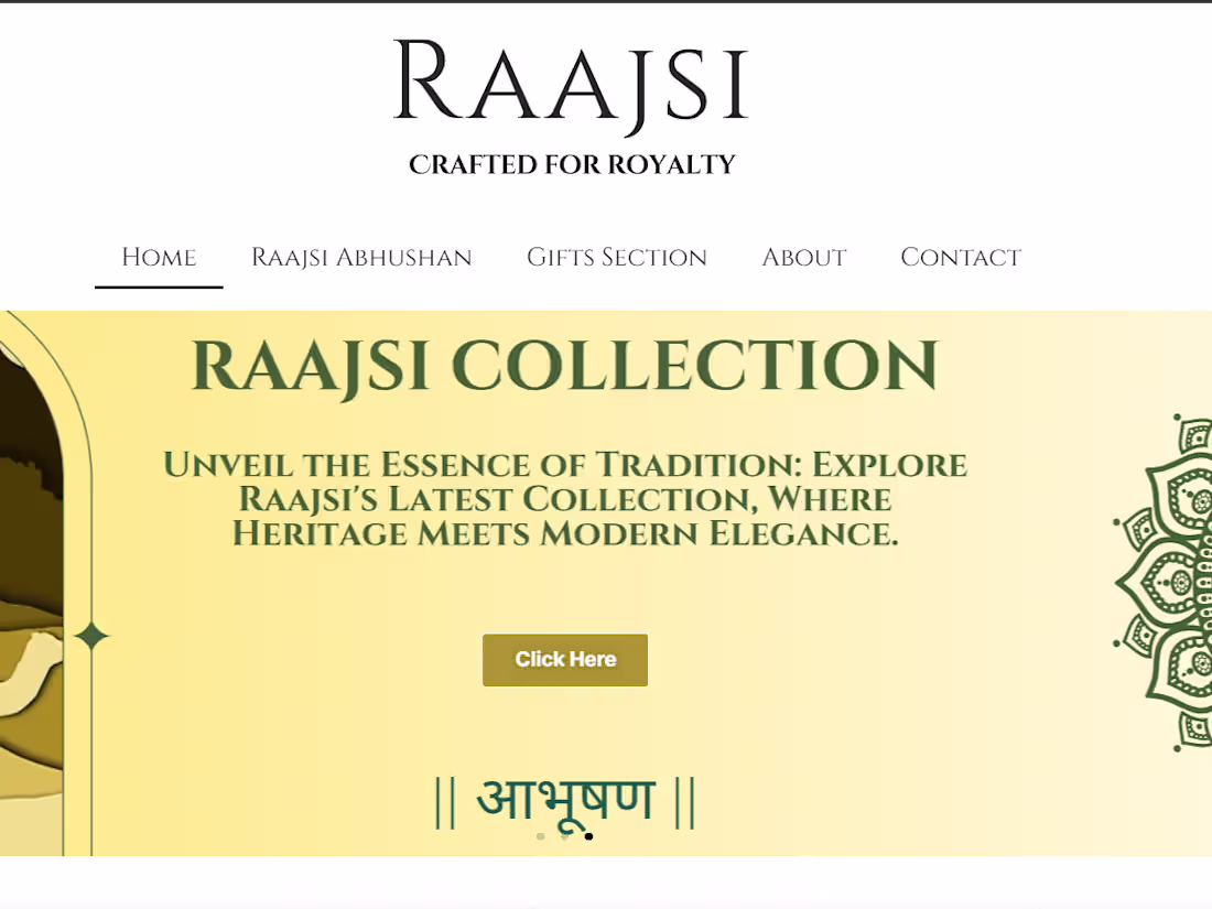 Cover image for Raajsi Jaipur – Custom WordPress Website for Handcrafted Jewelry