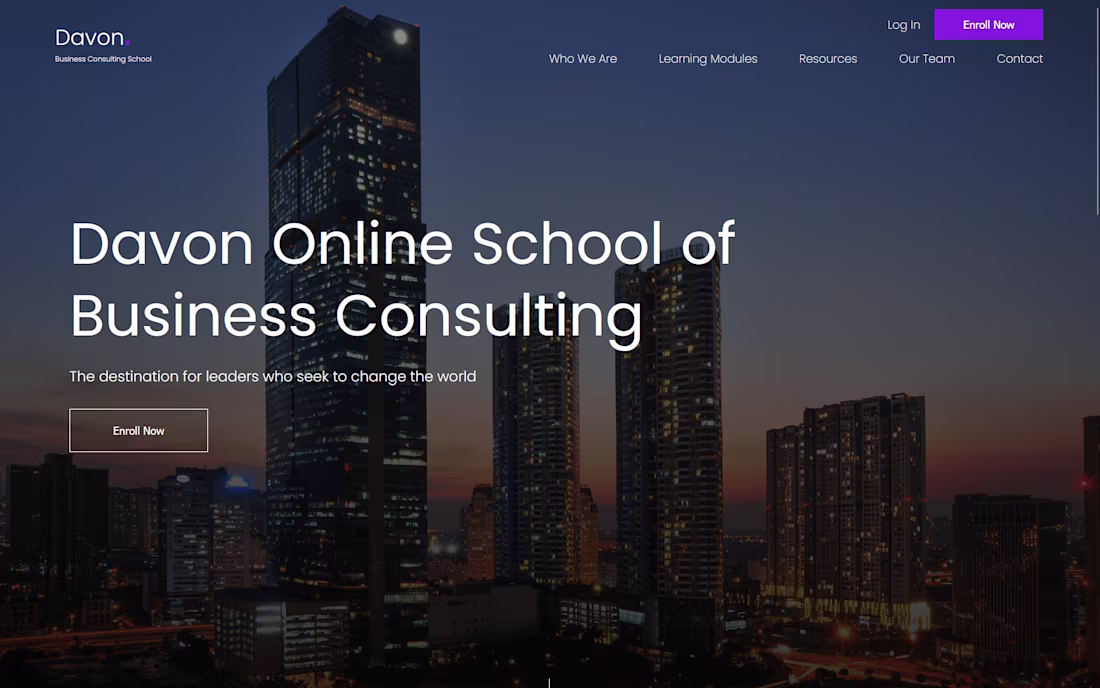 Cover image for Davon : Business Consulting School