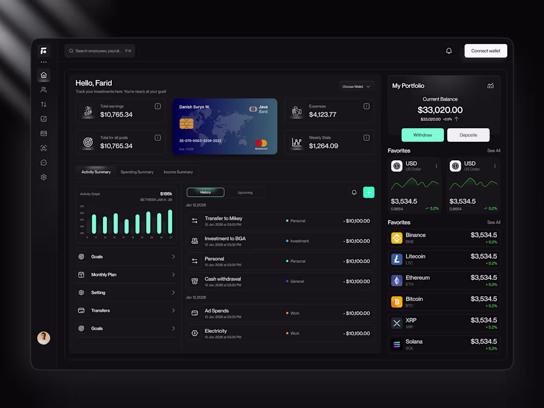 Cover image for Project Name : Crypto Finance