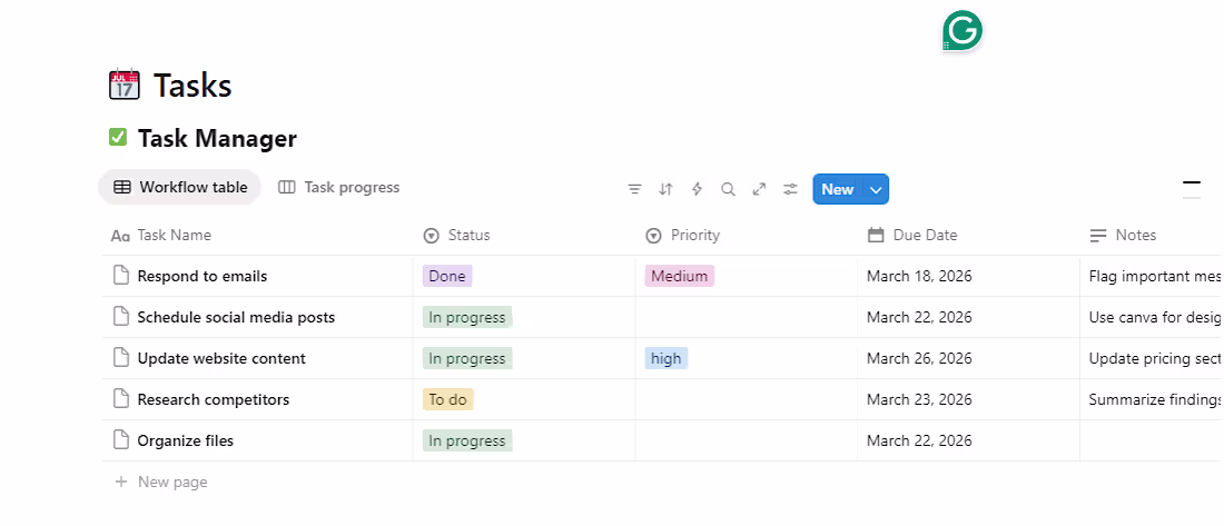 Cover image for Task management database built in