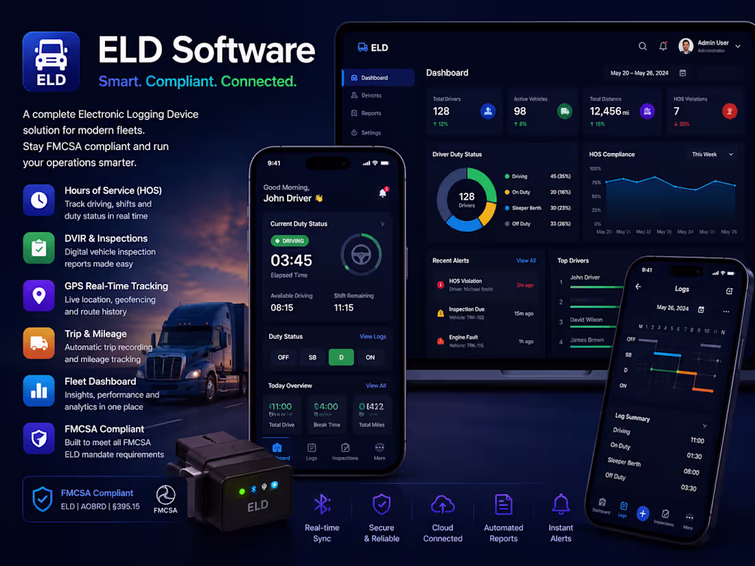 Cover image for ELD Software | IoT Fleet Compliance Platform