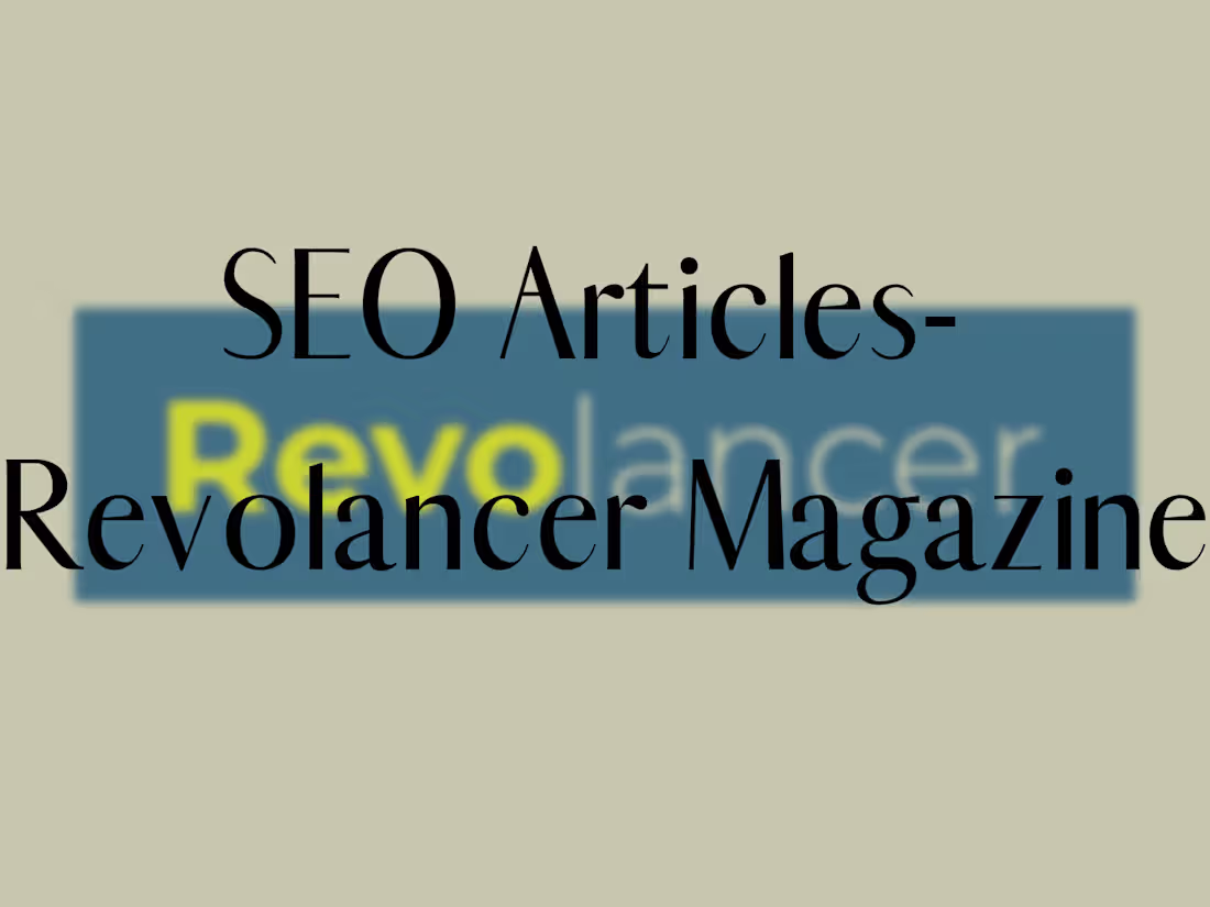 Cover image for Articles for Revolancer Magazine