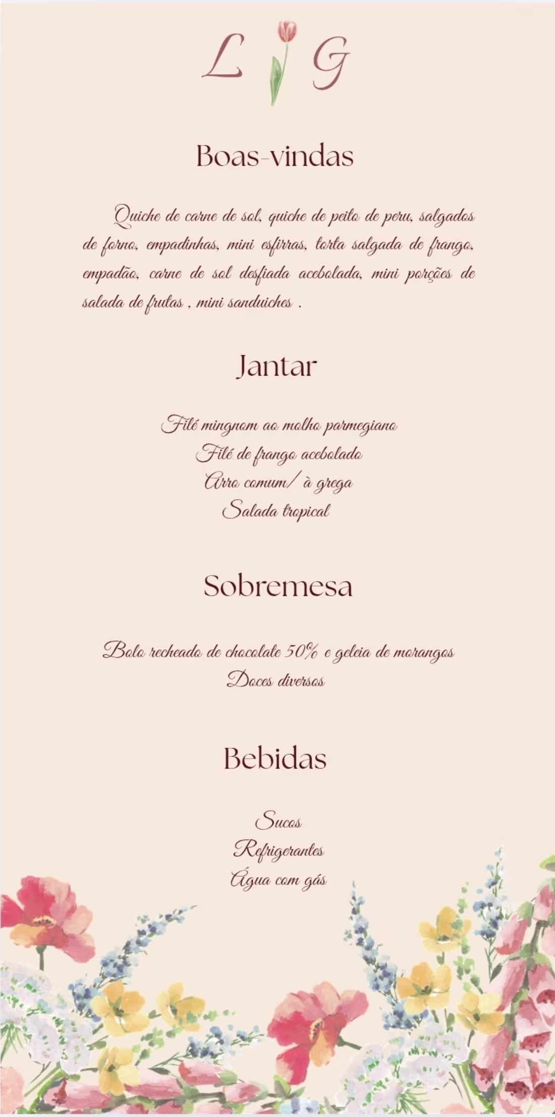 Cover image for Menu de casamento