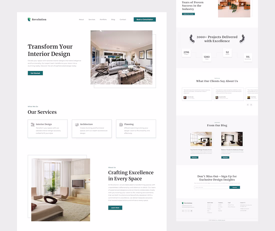 Cover image for Revolution - Interior Design Landing Page