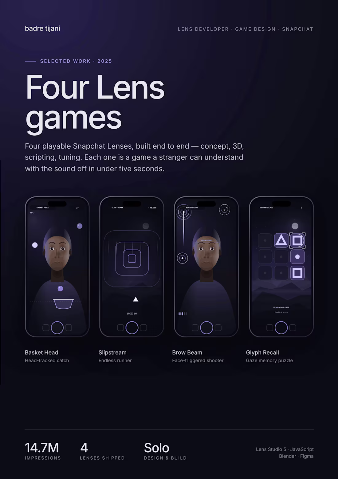Cover image for Four playable Snapchat Lenses built
