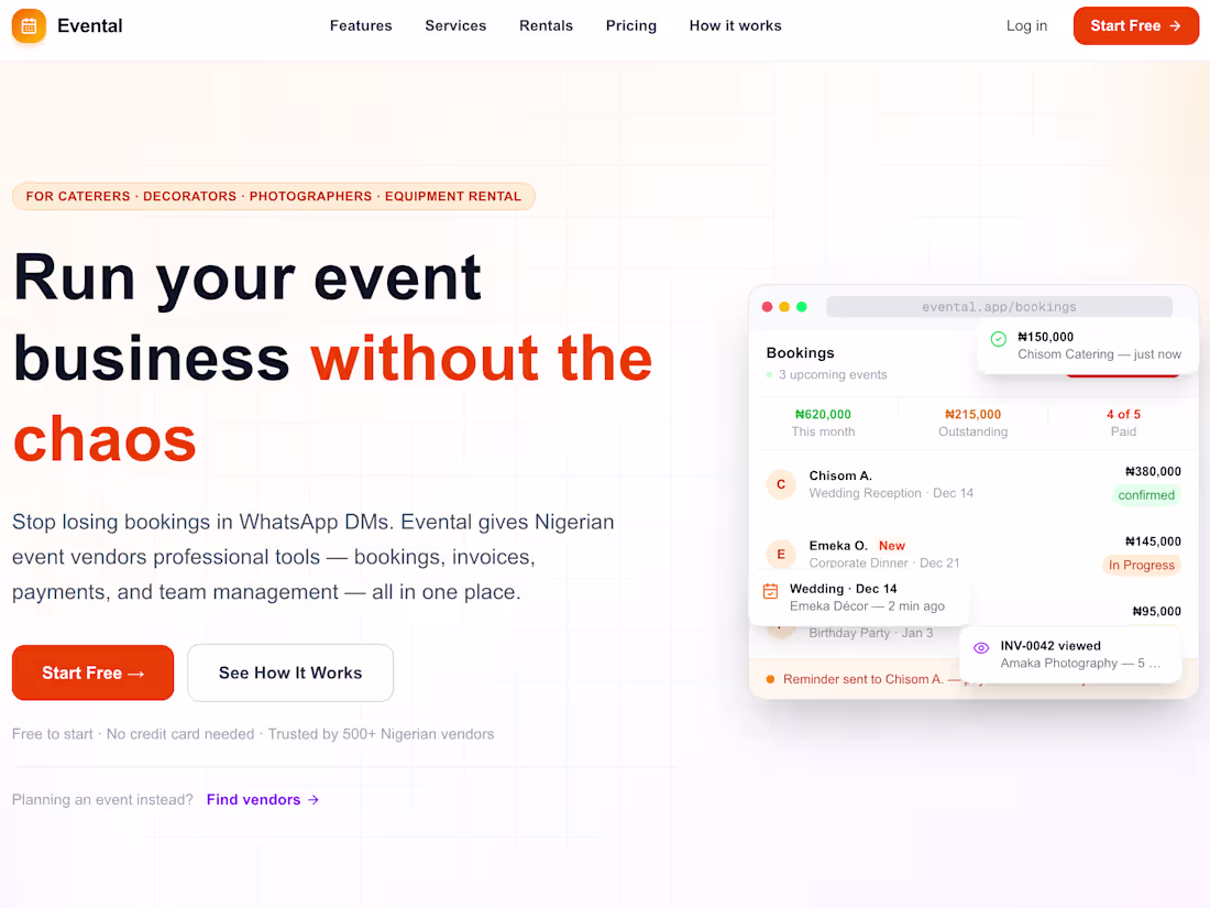 Cover image for Evental is a purpose-built SaaS