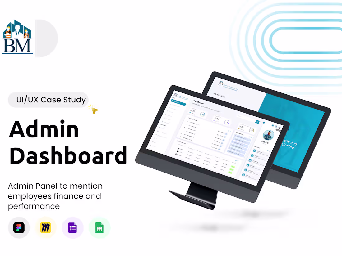Cover image for BM Construction Admin Panel UI/UX Design