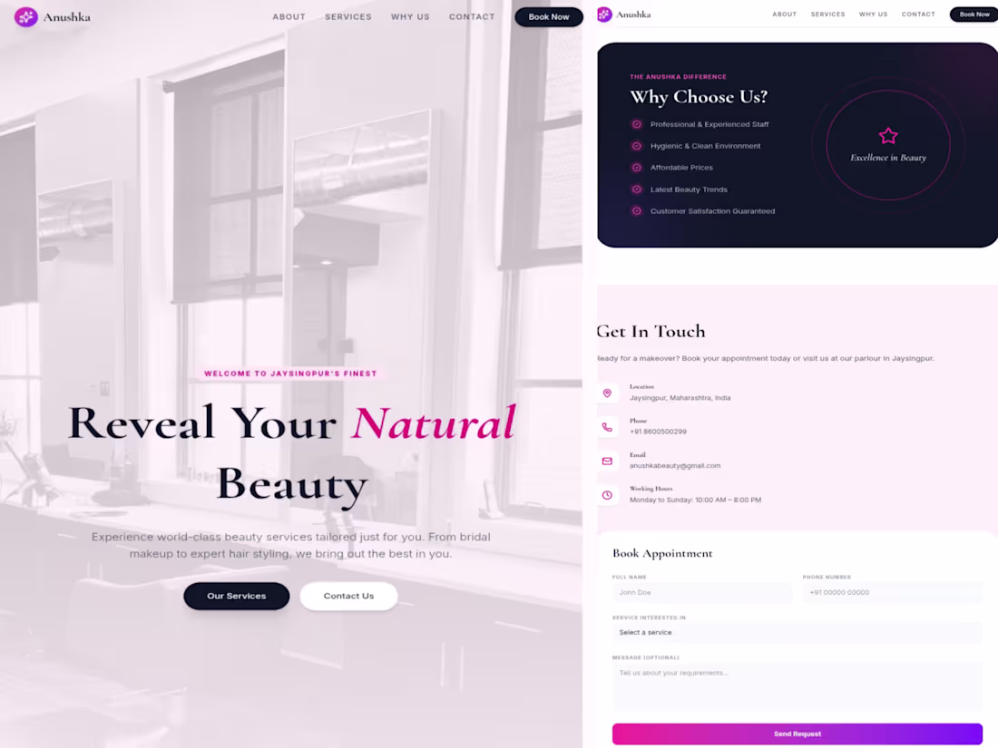 Cover image for Modern Salon Website Design & Development