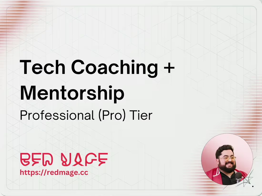Cover image for Tech Coaching + Mentor – Pro