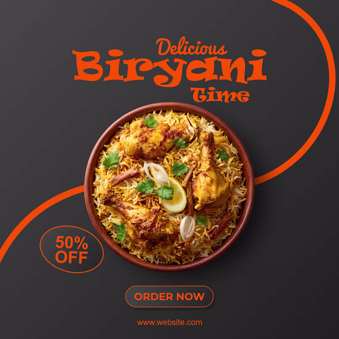 Cover image for Delicious Biryani Promo Ad Design