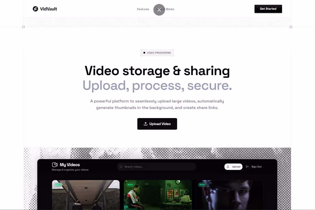 Cover image for upload videos, generate thumbnails at