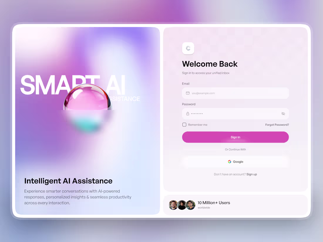 Cover image for AI Assistant Login Page UI