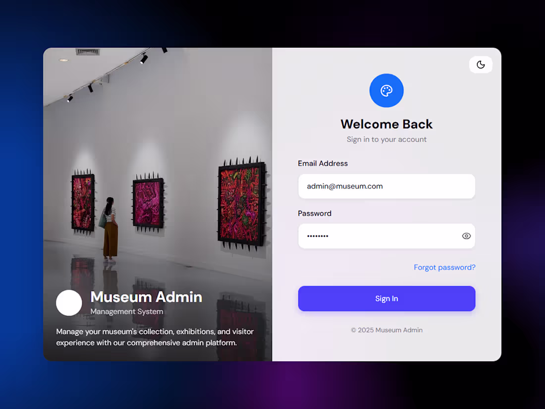 Cover image for Museum Admin Management App Prototype