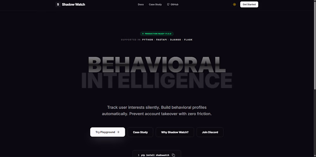 Cover image for Shadow Watch — Behavioral Intelligence