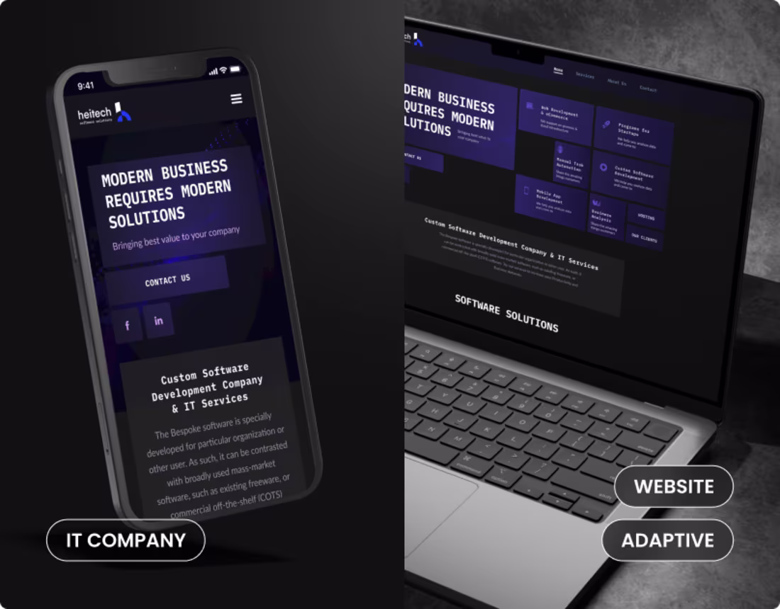 Cover image for IT Company - Website, Dark mode