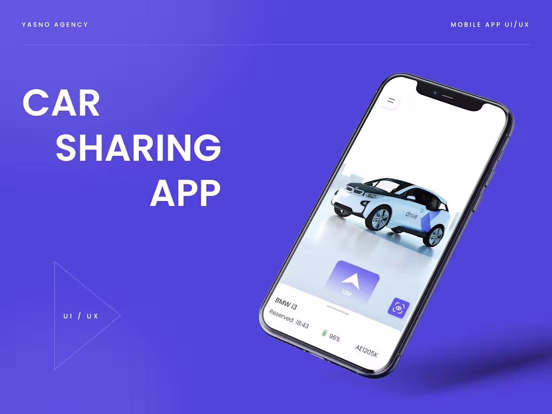 Cover image for Car Sharing Mobile App UI/UX Design & Prototype