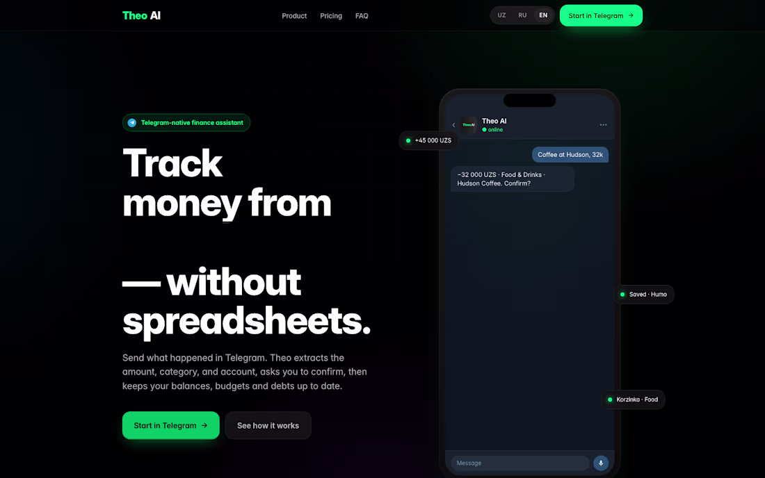Cover image for Theo AI Finance Assistant