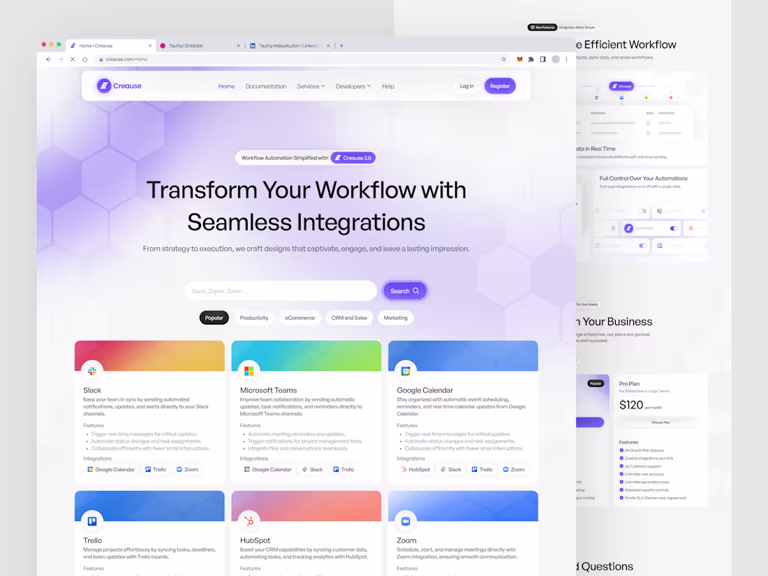 Cover image for Creause - Integration Landing Page