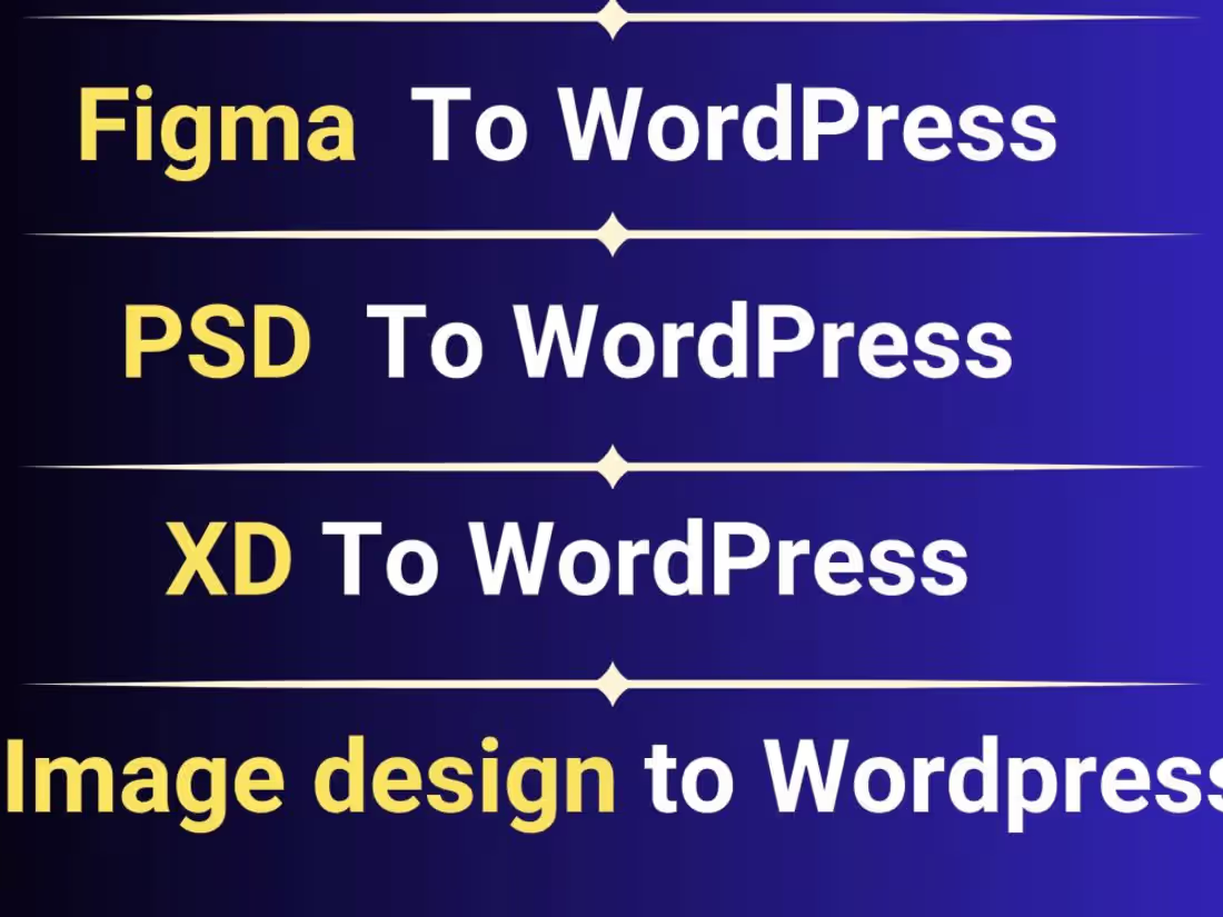 Cover image for Figma, PSD, HTML to WordPress Website