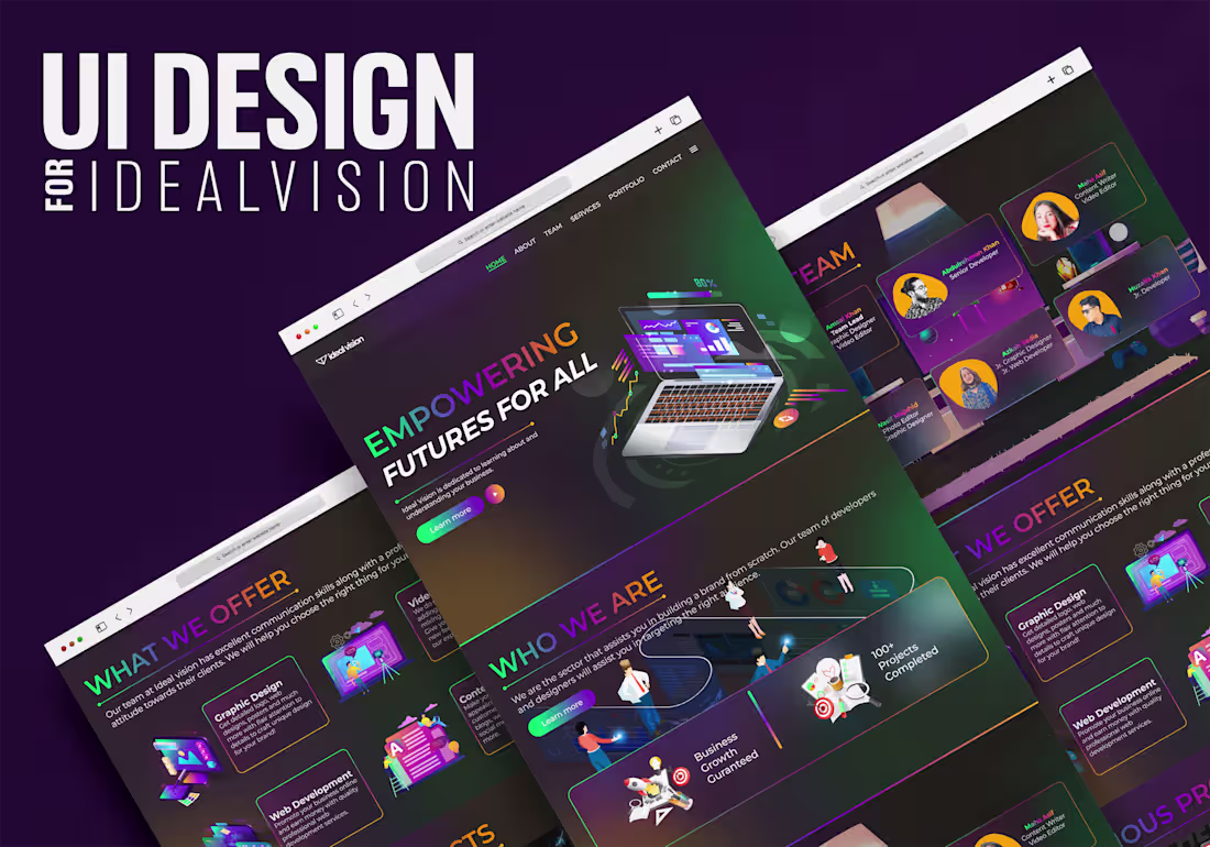 Cover image for UI Design for IdealVision on Behance
