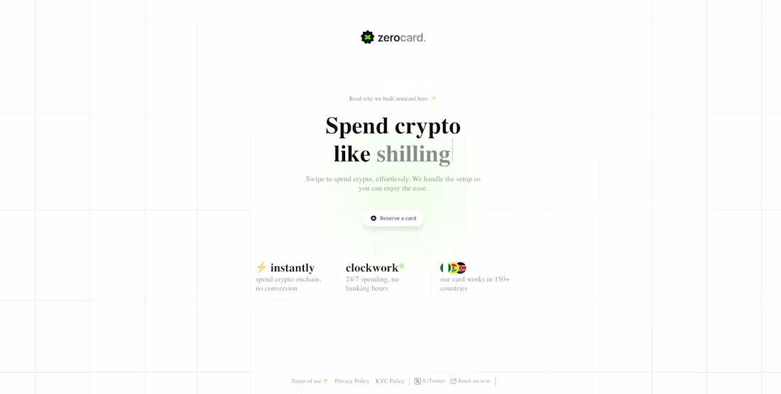 Cover image for Zerocard - A crypto card payment app