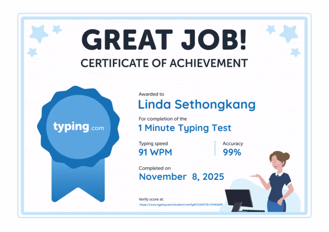 Cover image for 1 Minute Typing Test