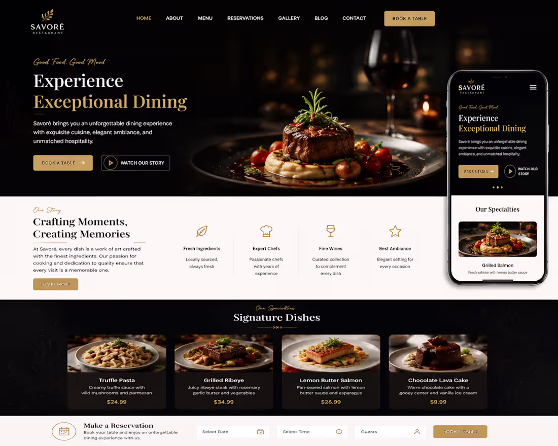 Cover image for A luxury restaurant website designed