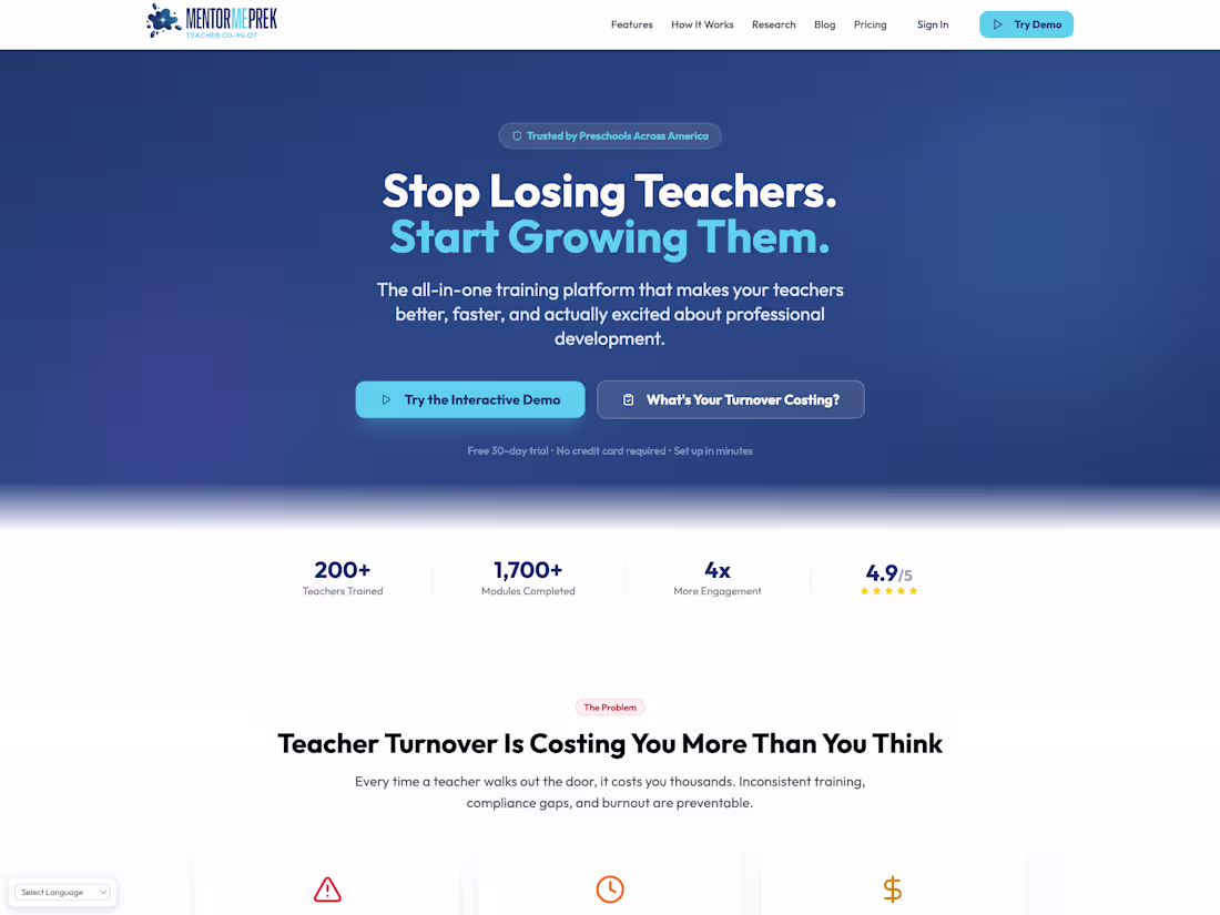 Cover image for MentorMePreK – Childcare LMS for Preschools & Daycares