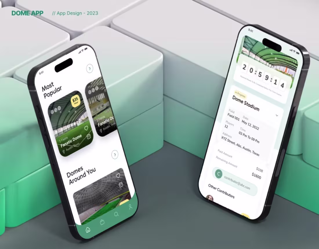 Cover image for SportsDome Booking | Mobile App UI / UX Desgin