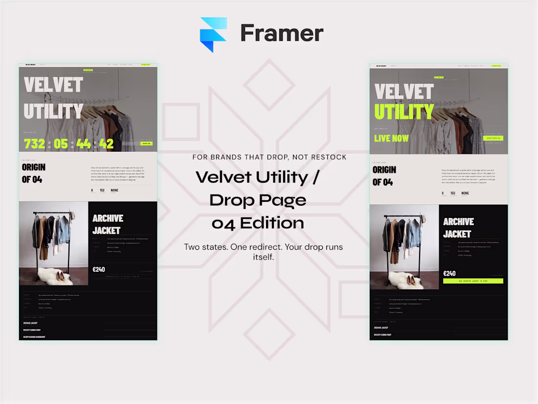 Cover image for Velvet Utility Drop Page: Seamless Fashion Launch Solution