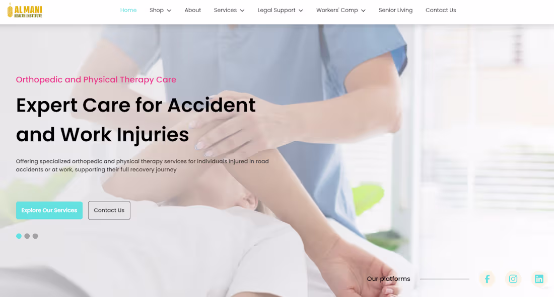 Cover image for Al-Mani Health Institute Website Redesign