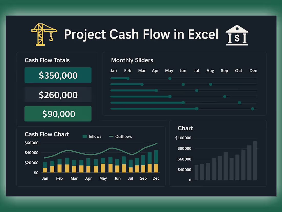 Cover image for Excel Cash Flow Tracker for Project-Based Construction Budgets