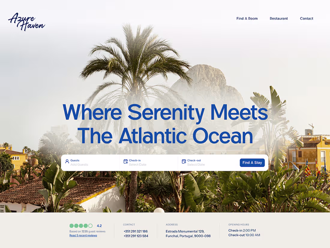 Cover image for Hotel Web Design -> Azure Haven