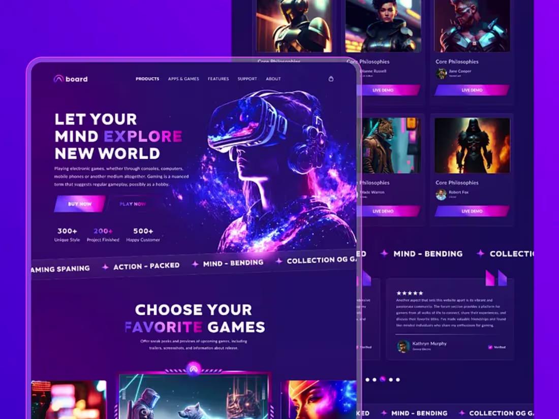 Cover image for Gaming Landing page UI design